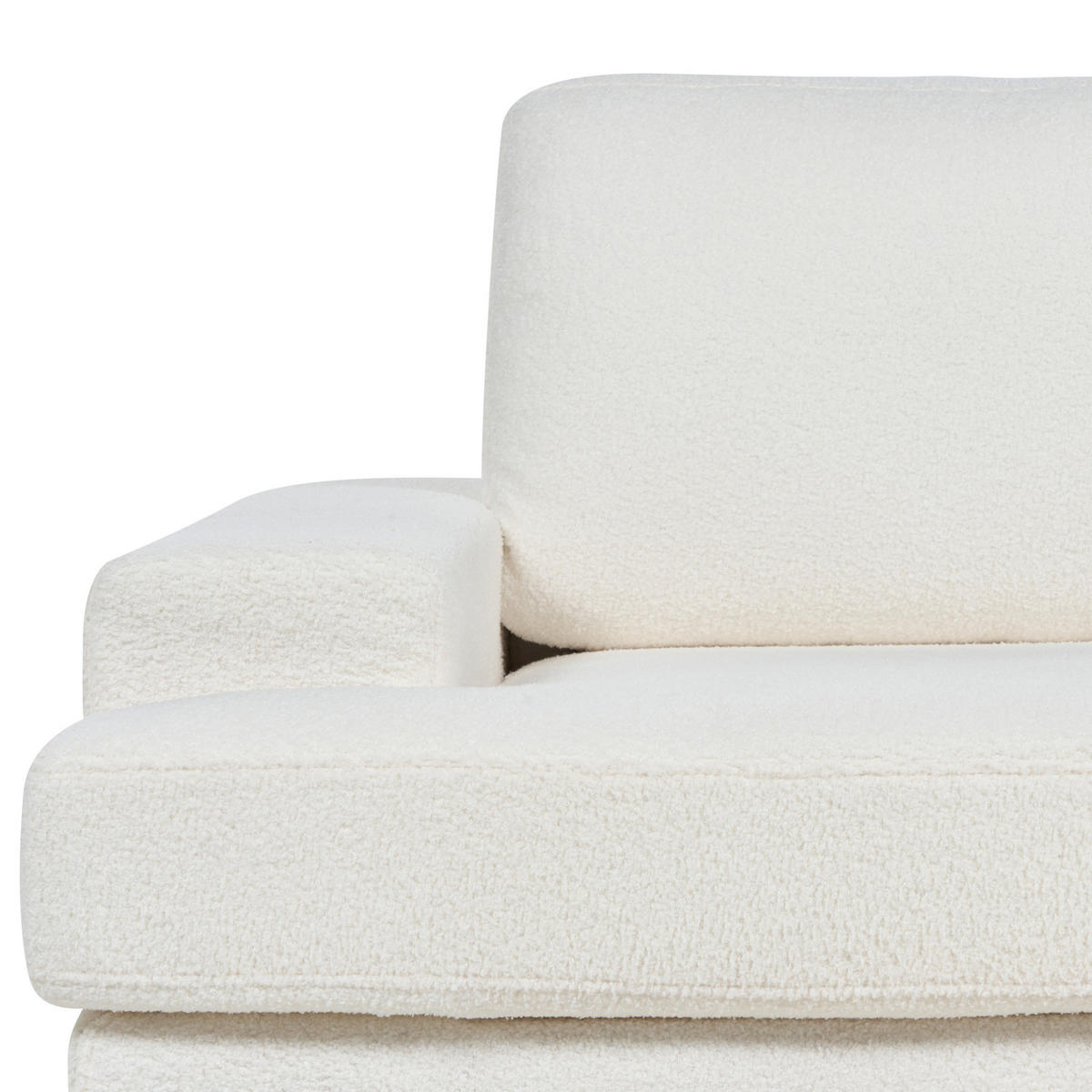 3-SITZER-SOFA Bouclé cremeweiß Alla - Weiß, Textil (208/86/112cm) - Beliani