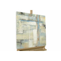 ACRYLBILD HANDGEMALT 60/60 cm - Blau/Beige, Holz/Textil (1.1/60cm) - KUNSTLOFT
