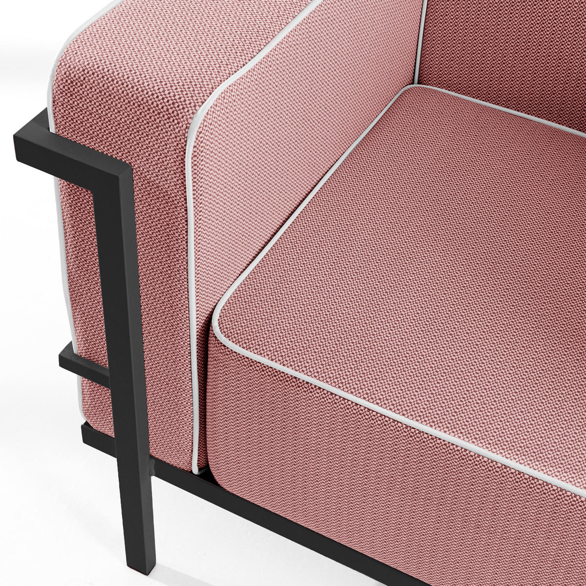 GARTENSOFA TRIGLO 2-Personen, Stahlrahmen, Modern, Dunkelgrau - Dunkelgrau/Rot, Textil/Metall (164/70/69cm) - KONSIMO®