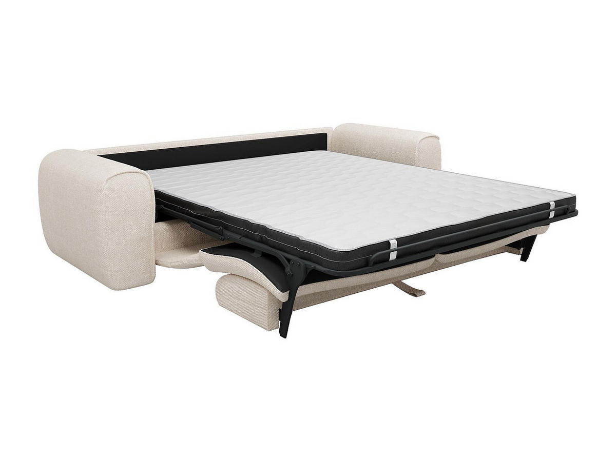 SOFA 4-Sitzer mit Matratze - Strukturstoff - Beige - POGNIA - Beige, Textil (236/73/100cm) - Vente-Unique