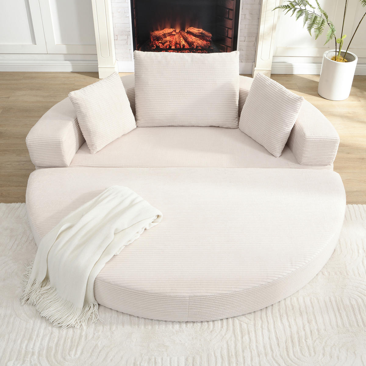 KLAPPSOFABETT Cord Samt-Optik 2-in-1 Sofa und Bett Beige 173/176/40 cm - Beige, Textil (176/40/173cm) - Redom