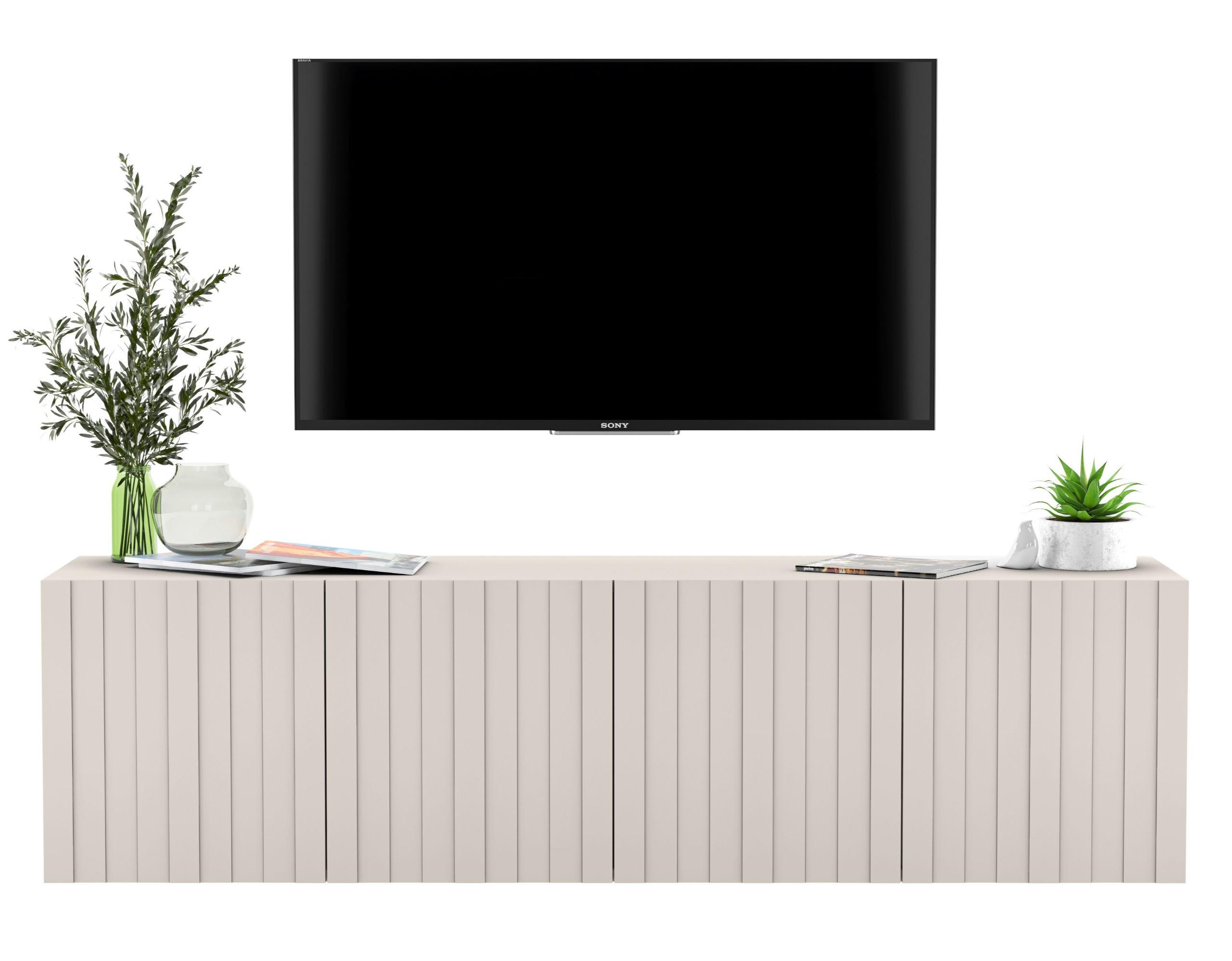 TV-SCHRANK Elpis Kaschmir Matt Glamour 150 cm - Kaschmir, Holzwerkstoff (150/37.5/36.5cm) - Meble Lindner