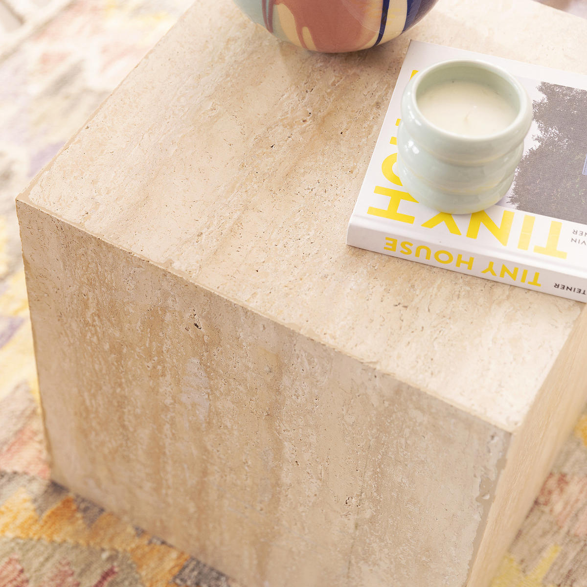 BEISTELLTISCH - Travertin / Beige - Beige, Stein (40/40/40cm) - home24