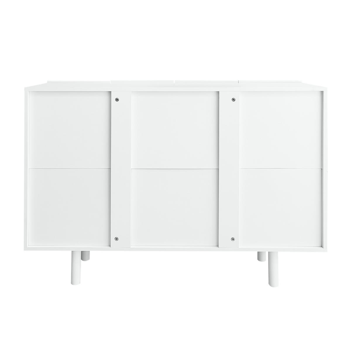SIDEBOARD mit Metallfüßen und Rillen-Design - Weiß, Holzwerkstoff/Metall (120/80/37.5cm) - Urban Meuble