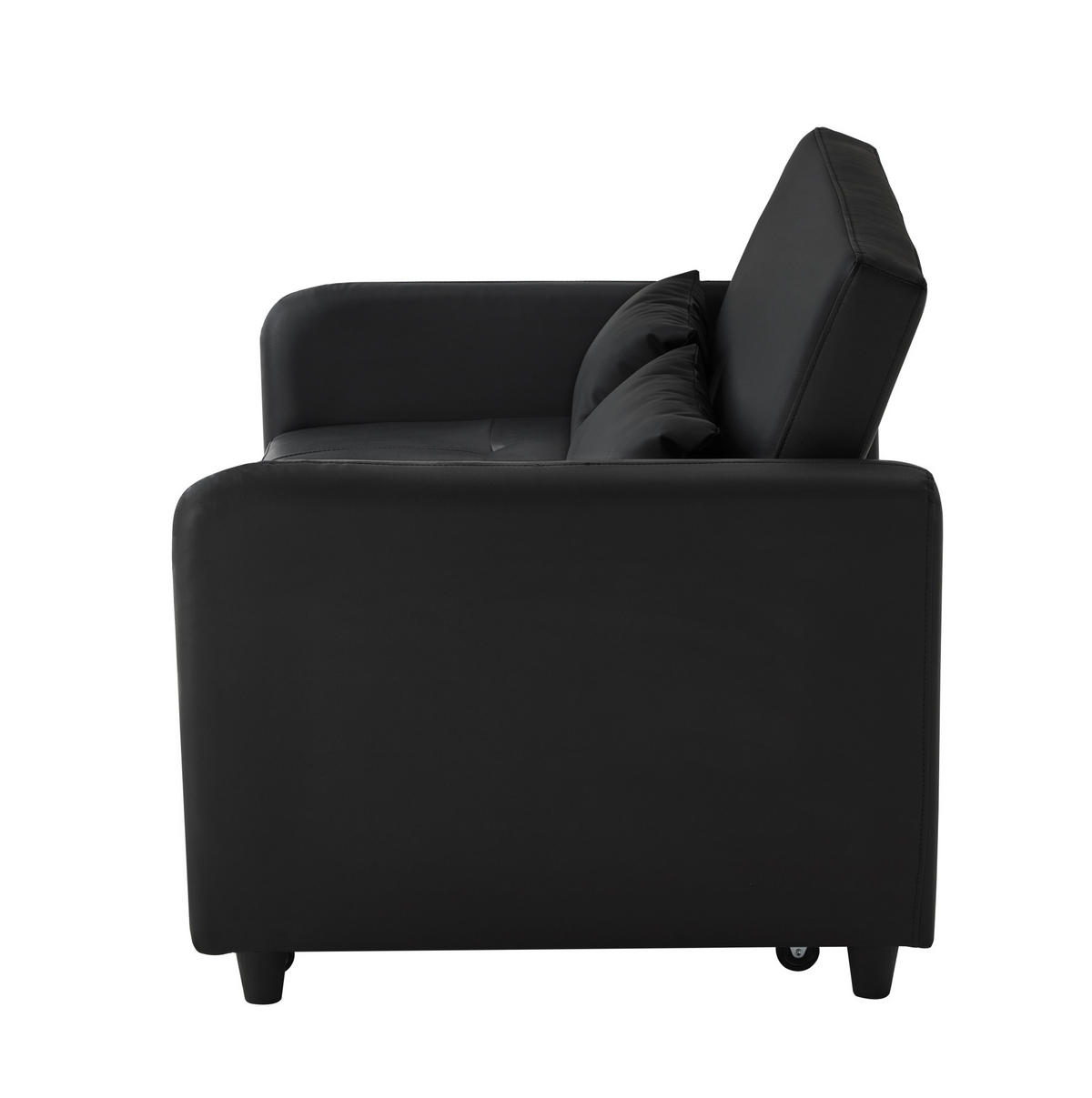 SOFABETT mit Schlaffunktion 156x100 cm PU Antique Black - Schwarz, Kunststoff (83/82/122cm) - Meubliv