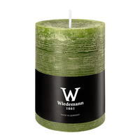 STUMPENKERZE Rustik Marble Style Olive 100 x Ø 68 mm, 1 Stück - Olivgrün, Paraffin (7/10cm) - Wiedemann Kerzen