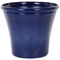BLUMENTOPF marineblau rund 55/55/49 cm Kokkino - Blau, Naturmaterialen (49cm) - Beliani