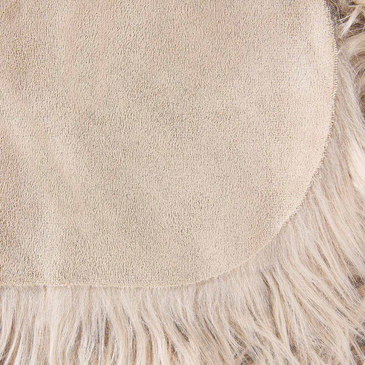 SHAGGYMATTA I FUSKPÄLS Mungo 88/53 cm - Beige, Plast (53/88cm) - Beliani