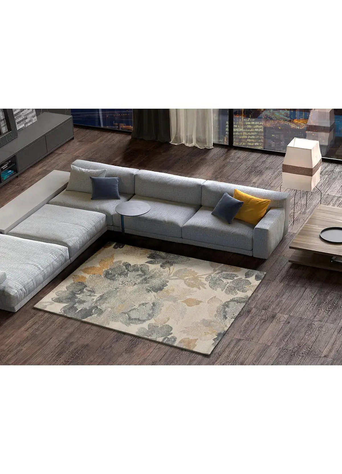 WEBTEPPICH Grau / Beige Flores Sunset 140/200 cm - Beige/Grau, Naturmaterialien/Textil (140/200cm) - Atticgo