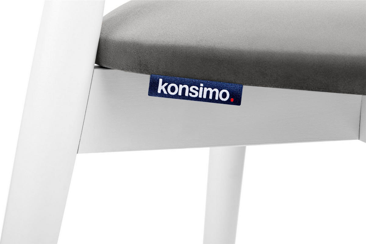 ESSZIMMERSTÜHLE RABI (2er-Set), grau / weiß - Weiß/Grau, Holz/Buchenholz (47/79/45cm) - KONSIMO®