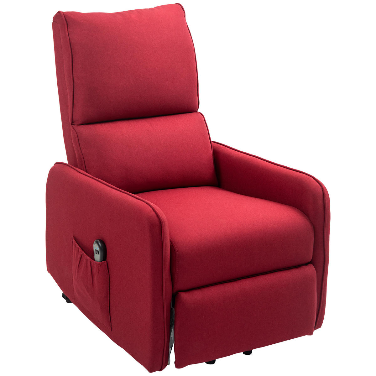 AUFSTEHSESSEL,ELEKTRISCH Fernbedienung Stofftasche,rot - Rot, Leder (62/98/86.5cm) - Vallsero