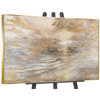 GEMÄLDE Meeresleuchten Schattenfugenrahmen Gold 120x80 cm - Goldfarben, Holz (120/80cm) - YS-art gallery
