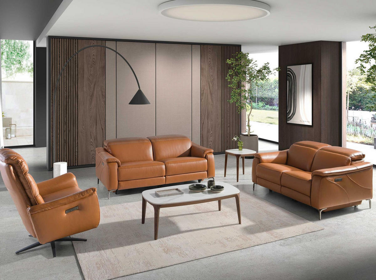 COUCHTISCH Ovaler Tisch aus Porzellan, Marmor und Nussbaum 119/65/41 cm - Walnussfarben/Weiß, Keramik (65/119/41cm) - ANGEL CERDA