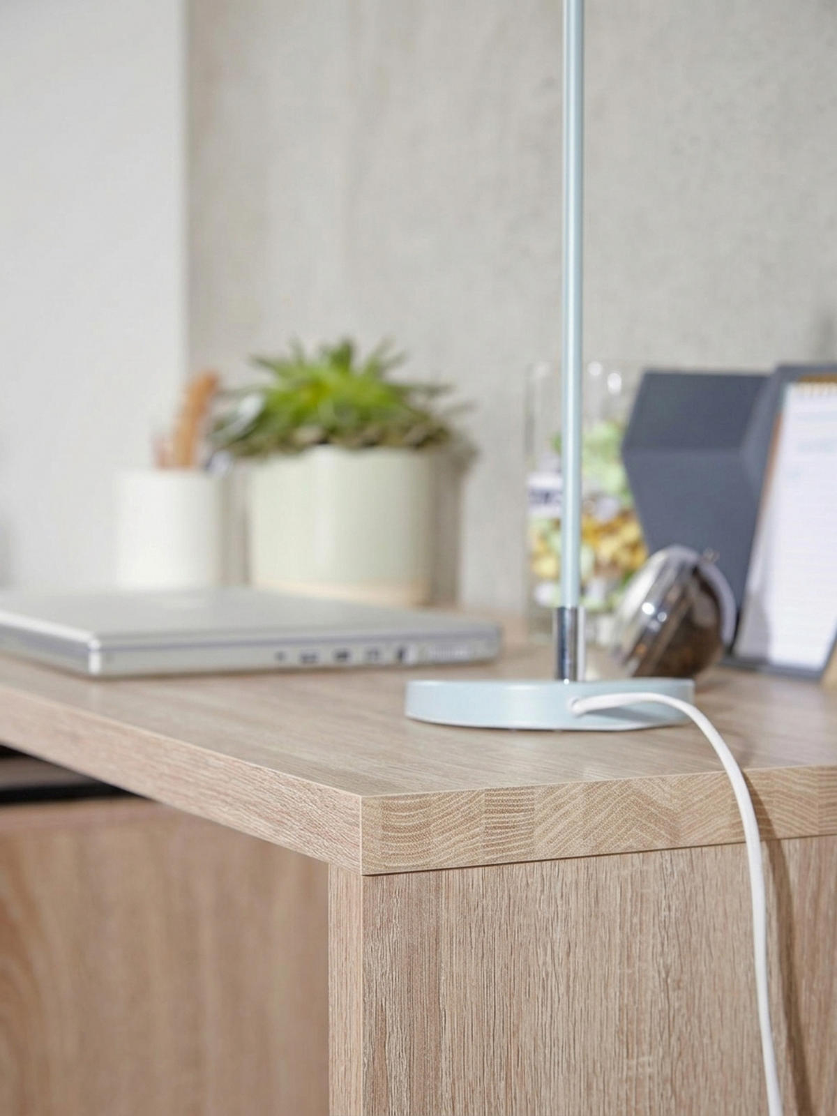 SCHREIBTISCH – Sonoma Weiß, 120x76x53 cm, 3 Schubladen, stilvoll - Beige, Holz (53/120/76cm) - KADIMA DESIGN