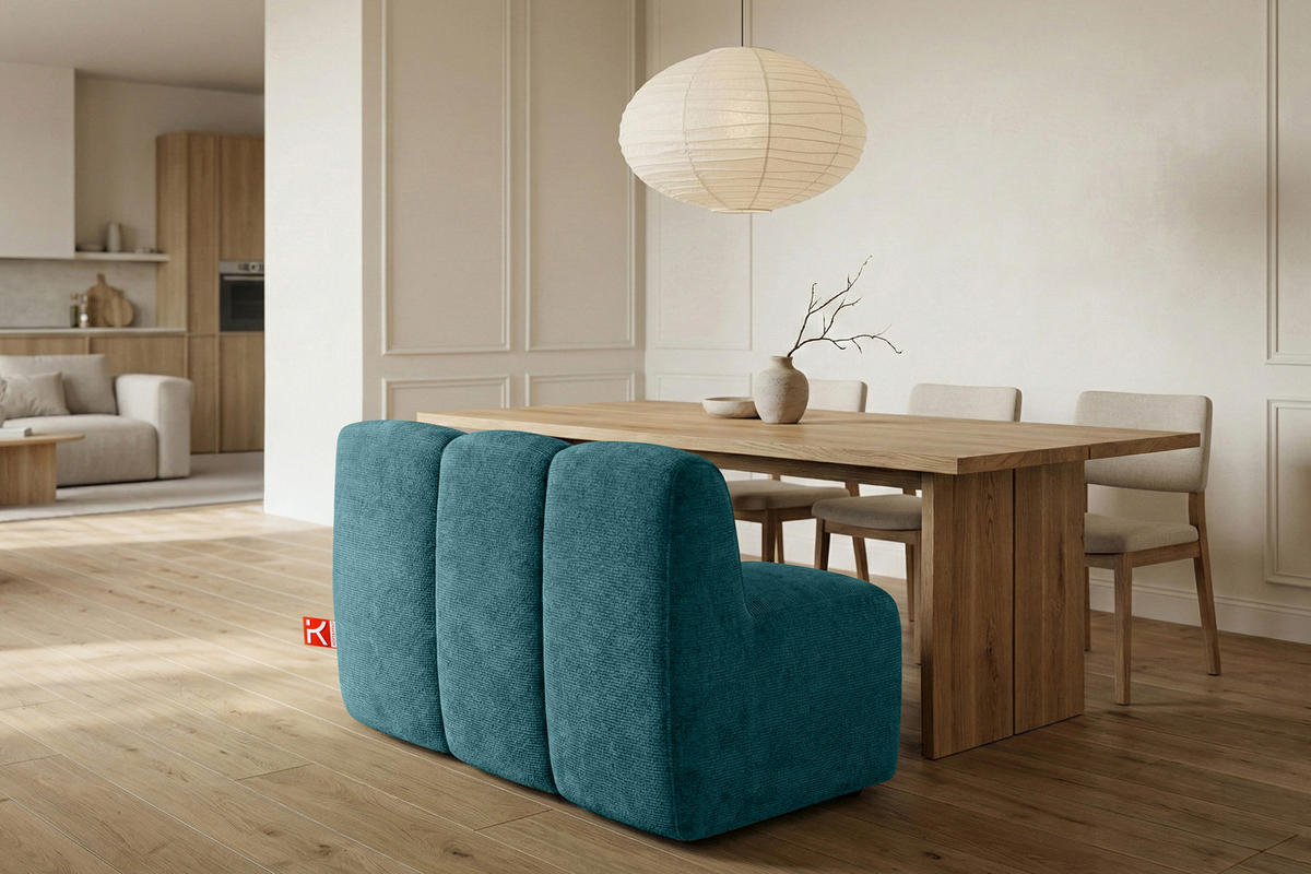 ESSZIMMERBANK BRESCO, Meeresblau - Türkis, Holz/Holzwerkstoff (123/80/72cm) - KONSIMO®