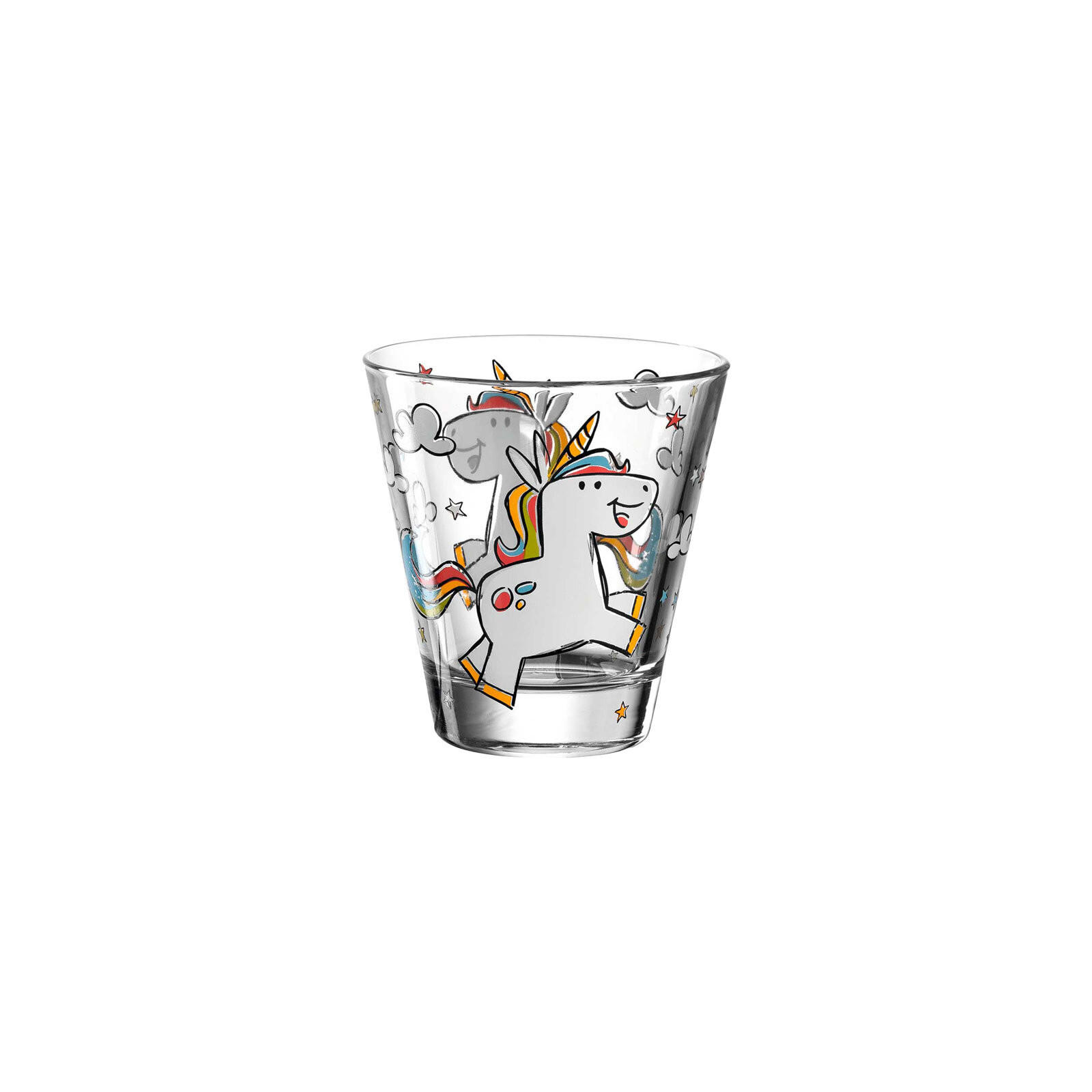 KINDERBECHER Bambini Einhorn & Flamingo 215 ml 2er Set - Pink/Weiß, Glas (0.215L) - Leonardo Living