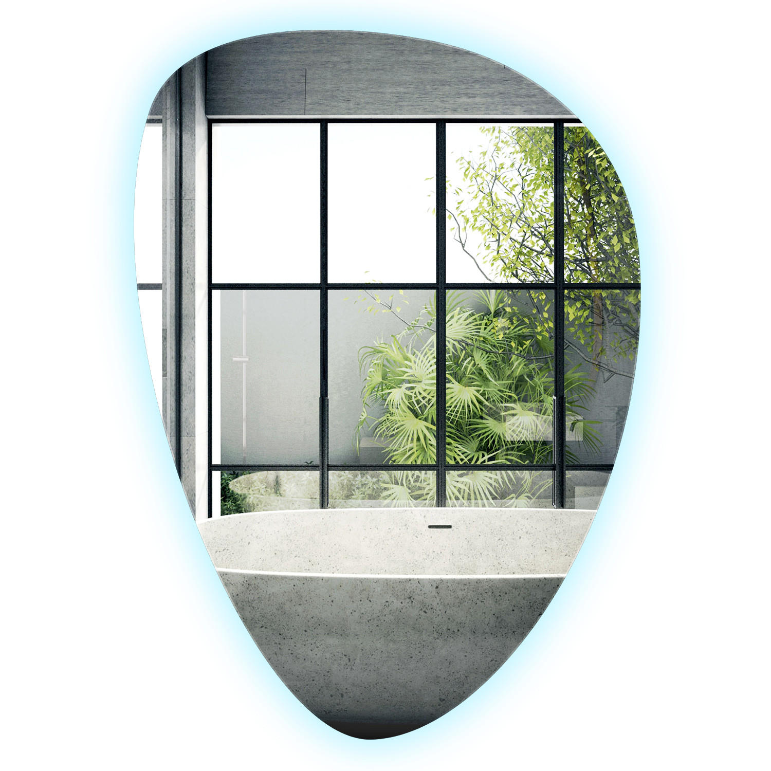 LED SPIEGEL 64x90 cm Design 6000K - Blau, Glas (64/90/0.4cm) - ArtPrintCave