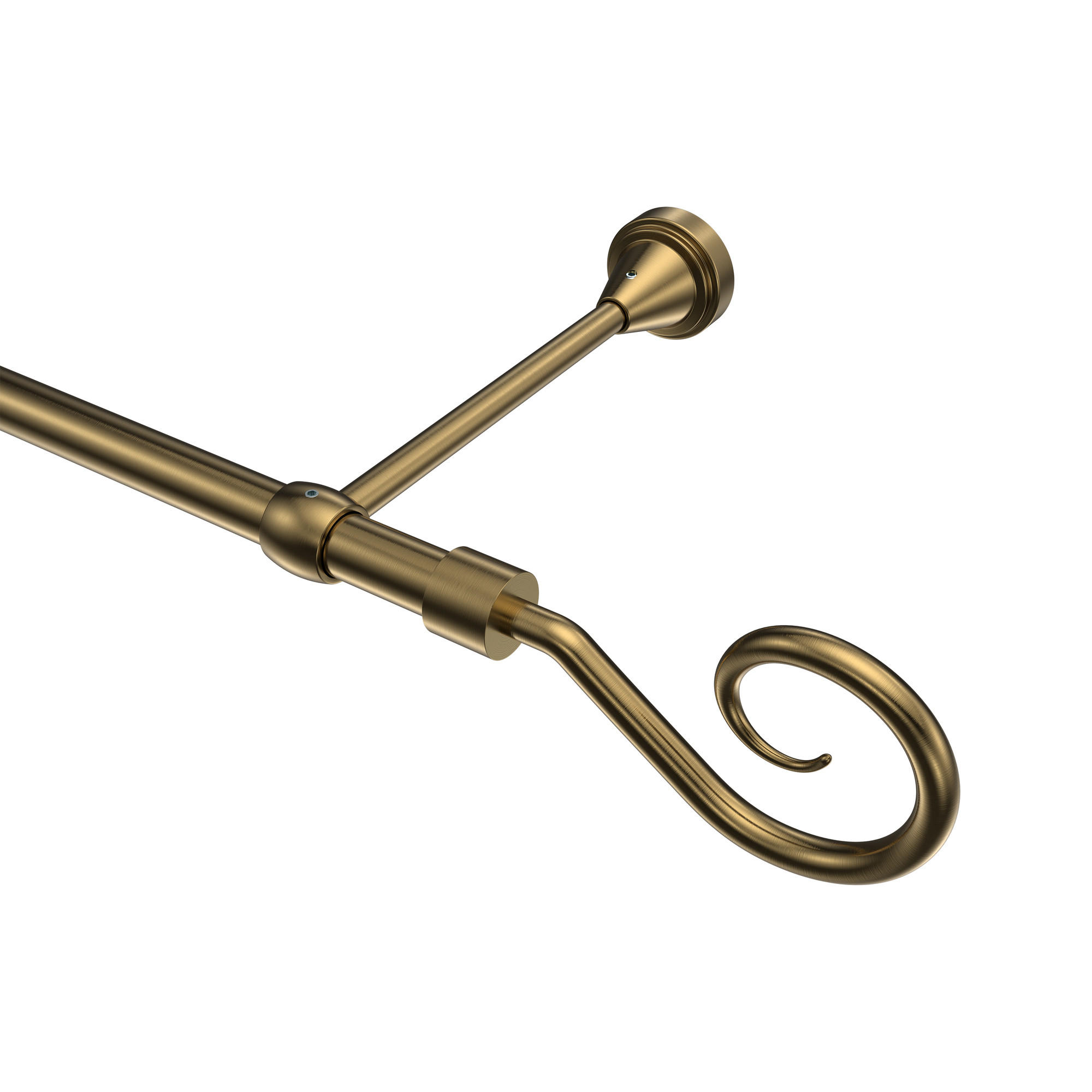 GARDINENSTANGE Primus Allegra 320 cm (geteilt in 2 x 160 cm), 1-läufig (ohne Ringe), 16 mm Ø Messing Antik - Messingfarben/Bronzefarben, Metall (320cm) - INTERDECO