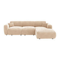 SCHLAFSOFA - 5 Personen - samt - beige Pogni - Beige, Kunststoff/Textil (283/77/180cm) - Vente-Unique