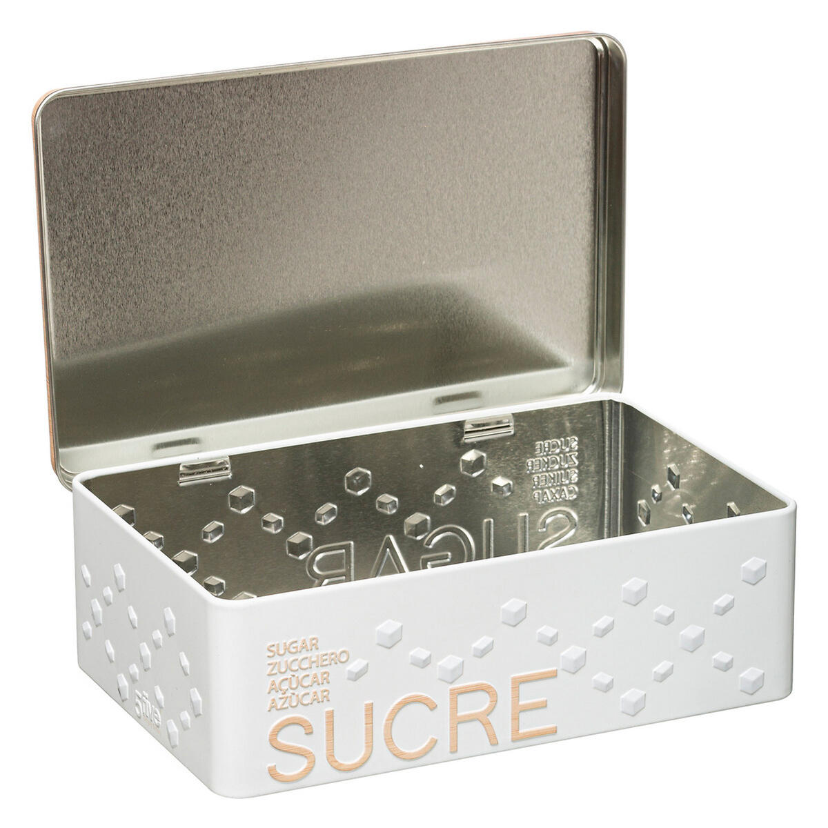 WÜRFELZUCKERDOSE Scandinave Nature, Weißblech, Weiß, 1 kg - Weiß, Metall (20/6.5cm) - 5five Simply Smart