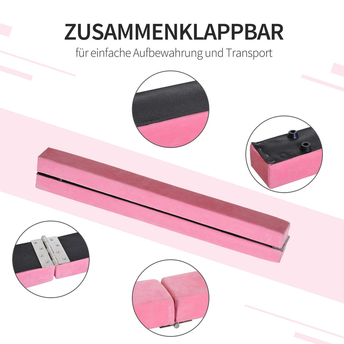 SCHWEBEBALKEN Rosa - Rosa, Holz/Kunststoff (210/10/6.5cm) - Jamb