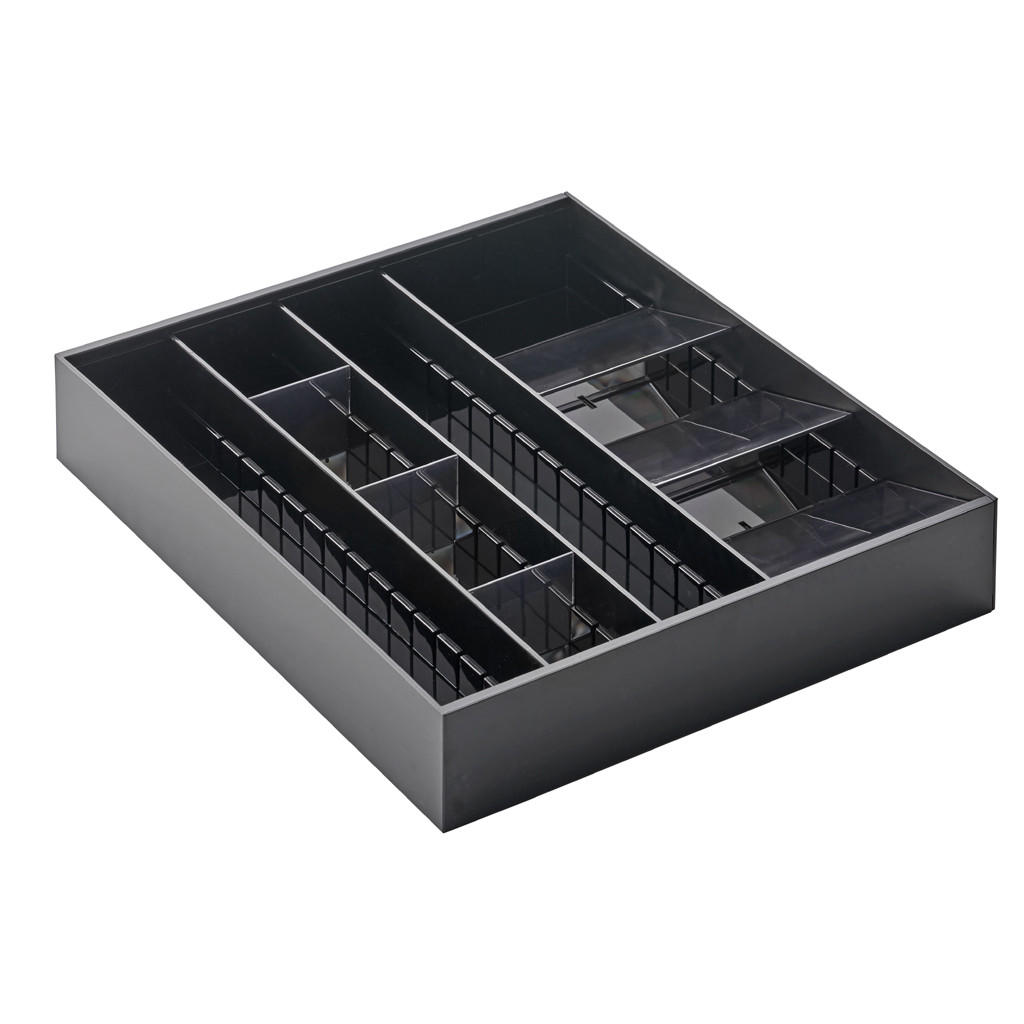 BESTECKORGANIZER 5416 Schwarz Kunststoff 30–47,5 x 35 x 5,5 cm - Schwarz, Kunststoff (47.5/5.5/35cm) - Yamazaki