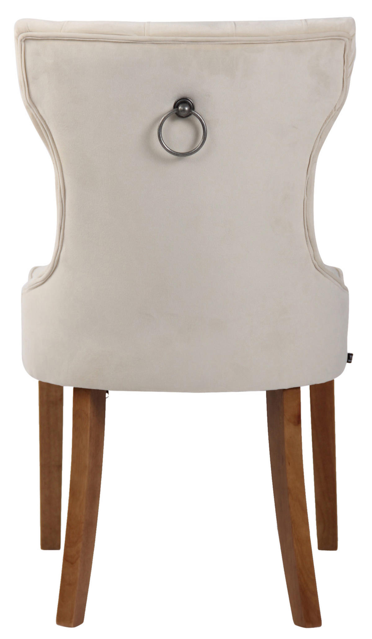 STUHL Samt creme - Creme/Naturfarben, Holz/Textil (51/90/59cm) - CLP