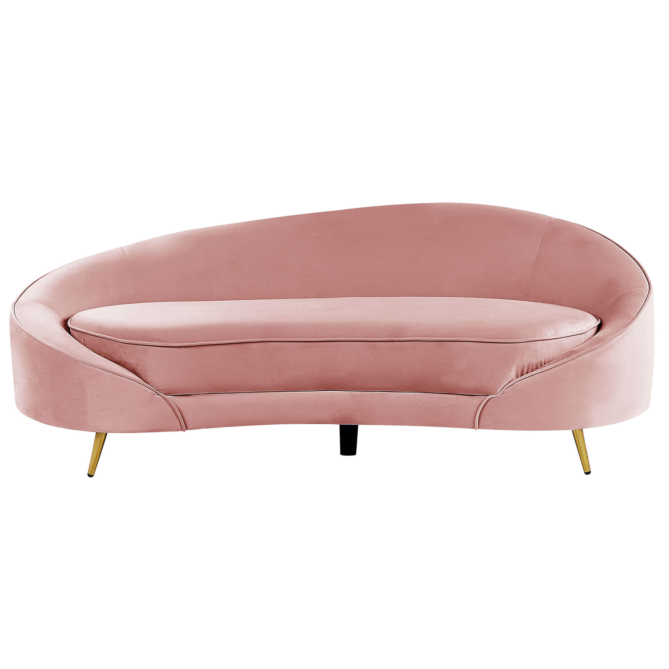 3-SITZER-SOFA Samtstoff Pastellrosa Savar - Rosa, Textil (183/69/84cm) - Beliani