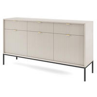 KOMMODE Kaschmir NEW KSZ154 Geriffelt Schwarz - Beige, Holzwerkstoff (154/83/39cm) - Sepro Meble