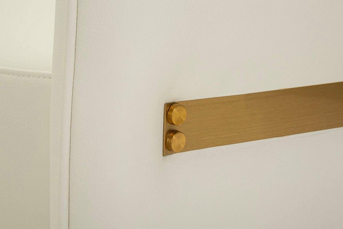 SESSEL Minsk, weiß und goldfarben, Kiefernholz, MDF, Polyurethan (PU) und Metall, 86 x 82 x 80 cm - Goldfarben/Weiß, Holz/Holzwerkstoff (86/80/82cm) - Mauro Ferretti