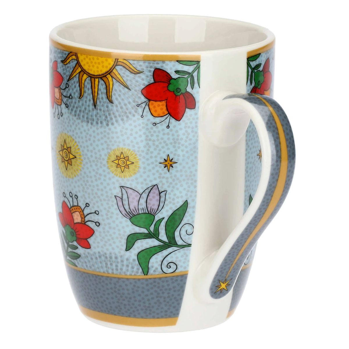 TEEBECHER mit Deckel & Filter MIRABILIA 300 ml „Sole & Luna“ - Orange, Keramik (0.3L)