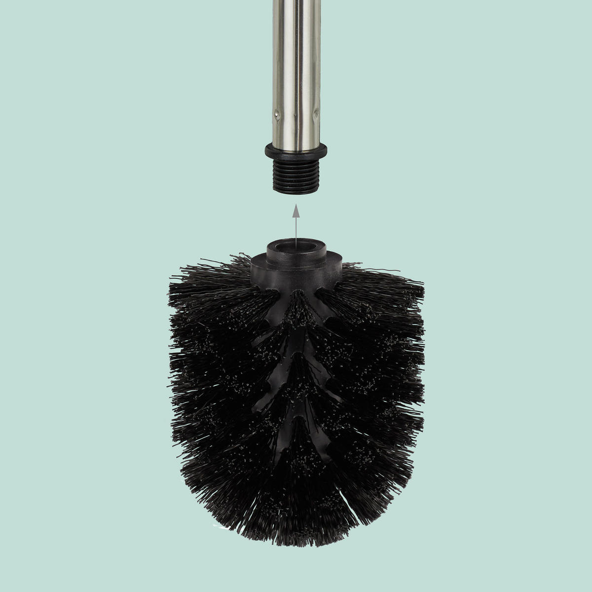 WC-GARNITUR - Schwarz, Kunststoff/Metall (29/65.5/11cm) - Relaxdays