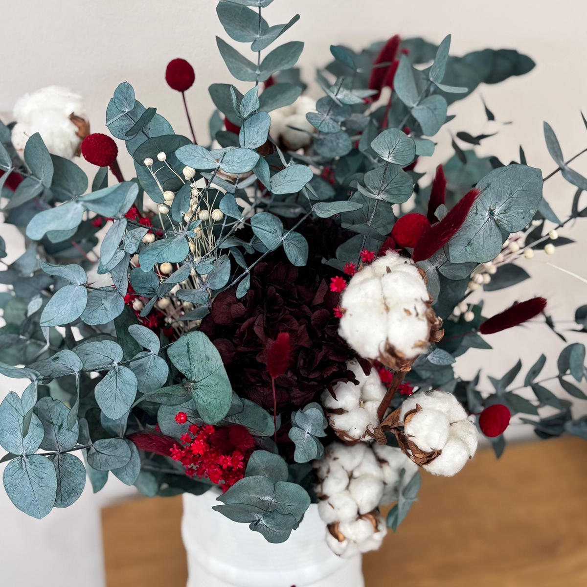 TROCKENBLUMEN Strauß Jingle Bells - Grün, Naturmaterialien (60cm) - Lykke & You