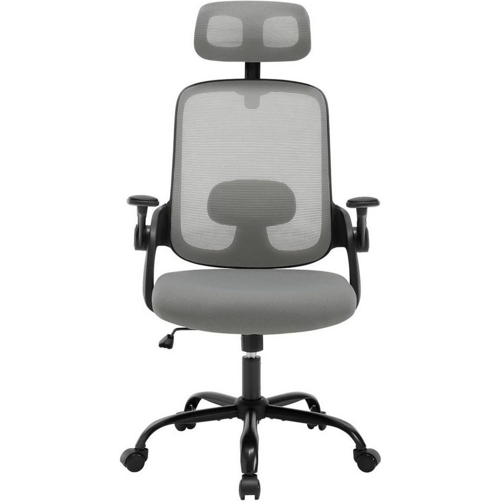 Thumbnail - Woltu Drehstuhl, Grau, Textil, Drehkreuz, 63.5x109.5x50 cm, Arbeitszimmer, Bürostühle, Drehstühle