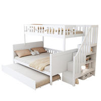 ETAGENBETT 90/200 und 140/200 cm in Weiß mit Stauraum und Rollbett - Weiß, Holz (90/200cm) - OKMYHOME