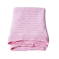 STRICKDECKE 150/200 cm, Baumwolle mit Rautenmuster - Rosa, Textil (150/200cm) - Homescapes