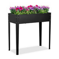 HOCHBEET - Schwarz, Metall (85/80/40cm) - Relaxdays