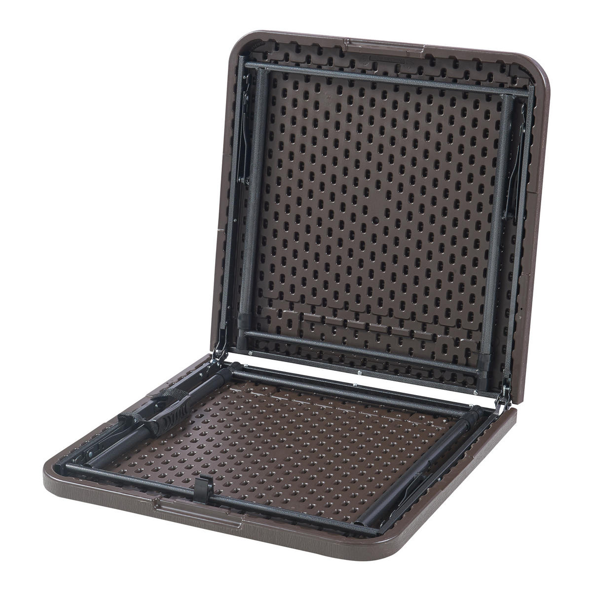 KLAPPTISCH Adelfia - Braun, Kunststoff/Metall (120/60/90cm) - [en.casa]