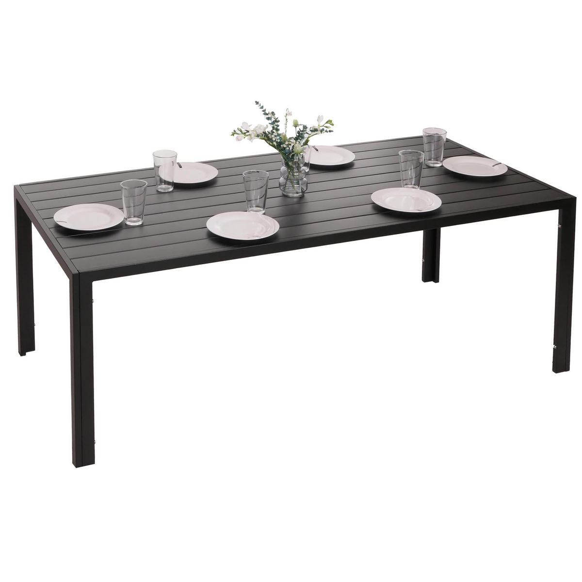 ALU-ESSTISCH 73x180x80cm wetterfest Anthrazit - Anthrazit, Metall (80/180/73cm) - CHEFGASTRO