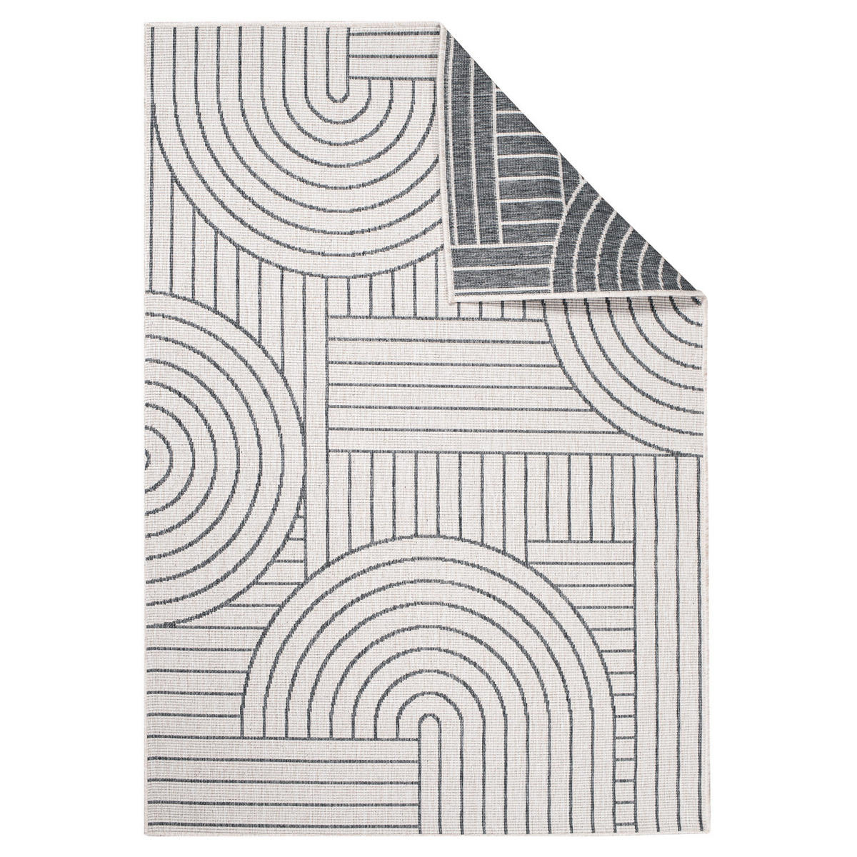 OUTDOOR-TEPPICH DuoRug 5842 Grau 160x230 cm - Grau, Textil (160/230cm) - carpet city
