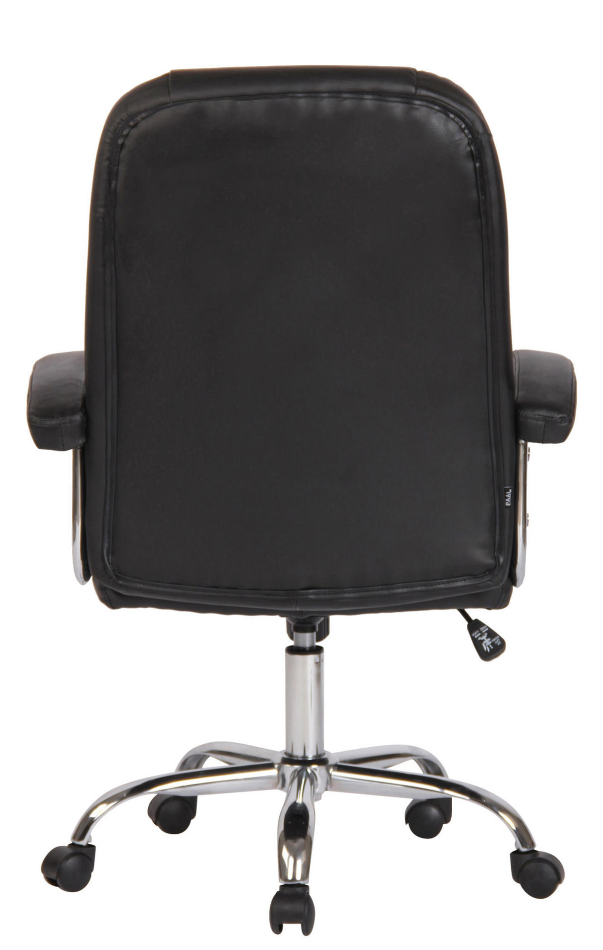 DREHSTUHL Lederlook Schwarz - Chromfarben/Schwarz, Textil/Metall (66/106/70cm) - CLP