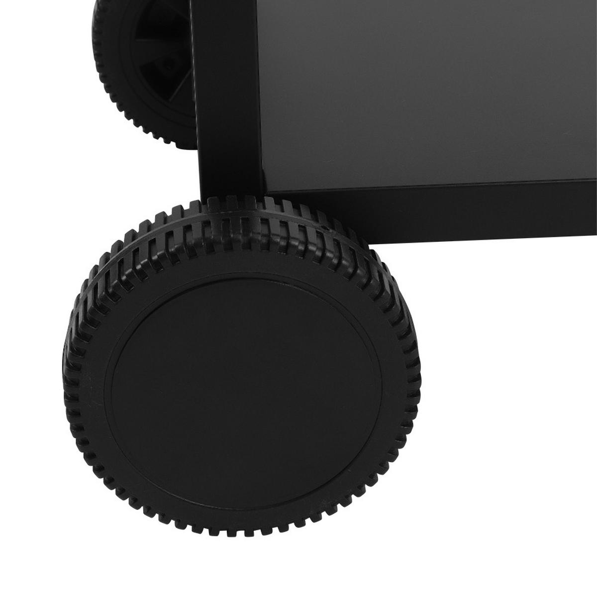 HOLZKOHLEGRILL aus Karbonstahl in Schwarz Tragbarer für den Außenbereich mit Seitenablagen 119 cm B × 50 cm T × 101 cm H - Schwarz, Metall (119/50cm) - Livingandhome