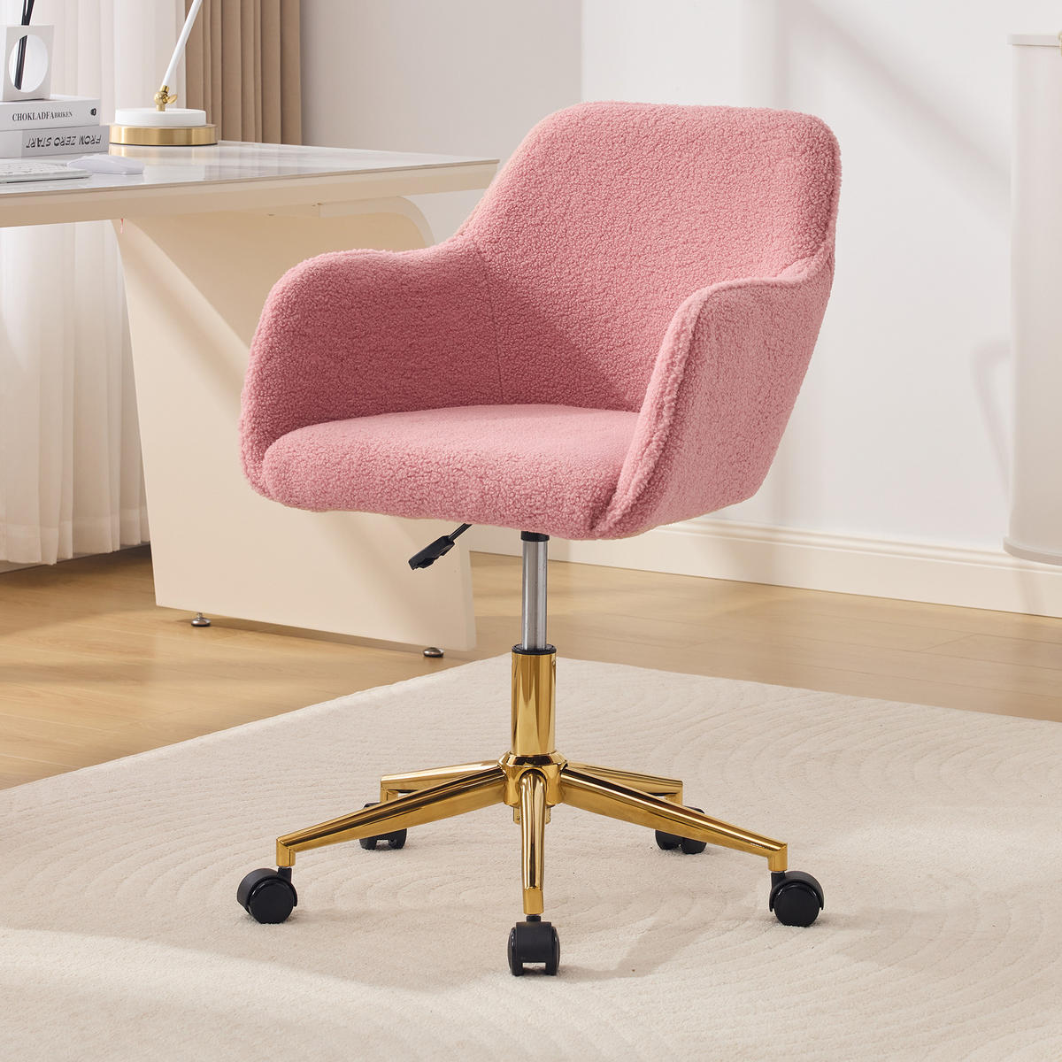 DREHSTUHL 360° drehbar Rosa - Rosa, Naturmaterialien (58/86/58cm)