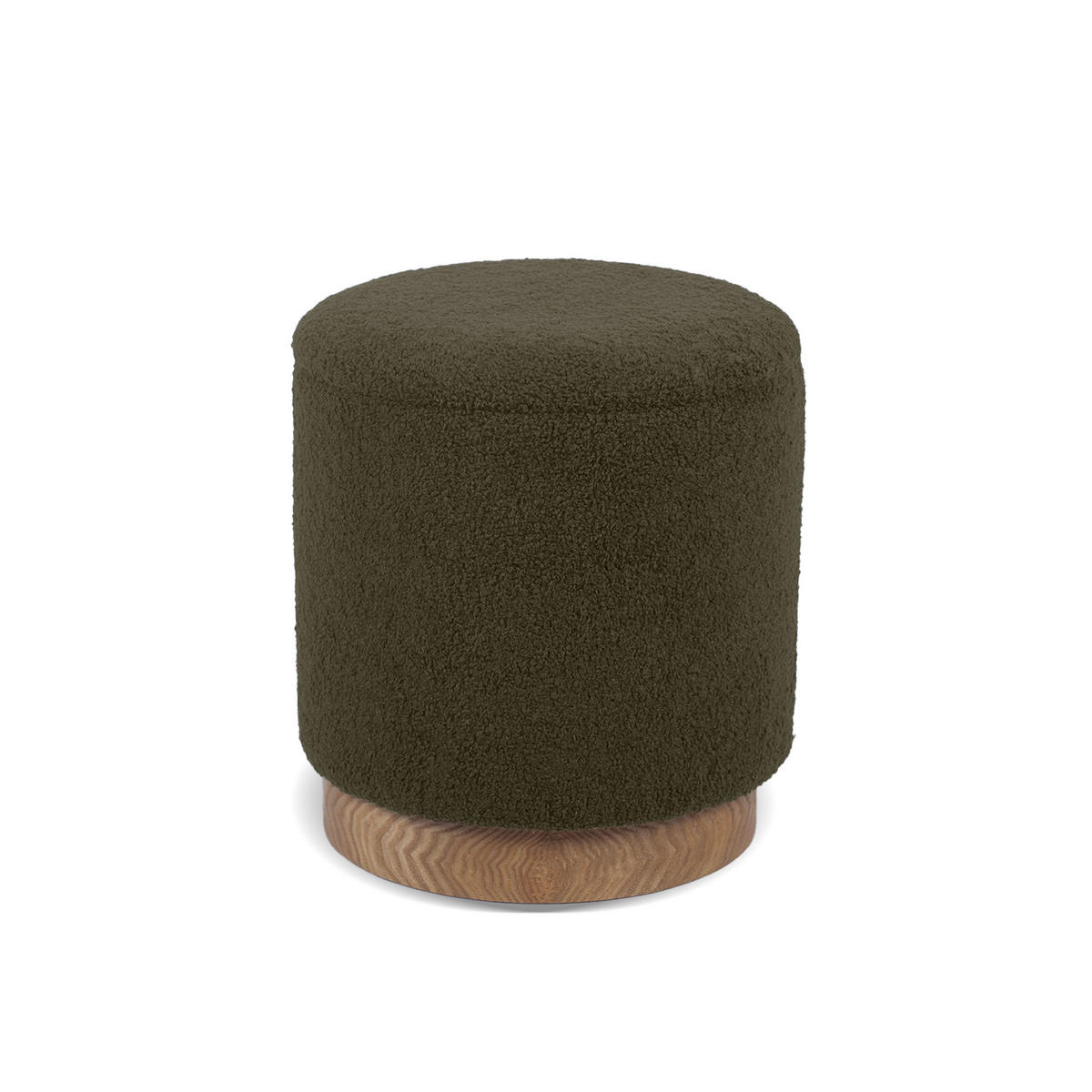 AUFBEWAHRUNGSHOCKER Juliette aus khakifarbenem Frotteestoff - Grün, Holzwerkstoff/Textil (38/42/38cm) - Sicaan