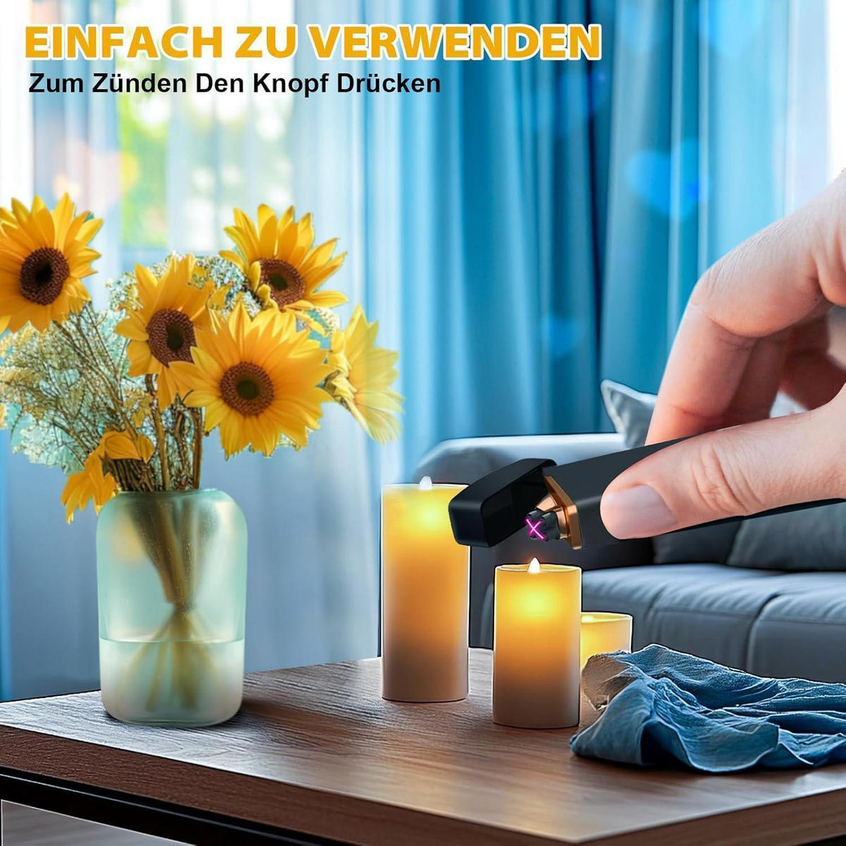FEUERZEUG elektrisch USB aufladbar mit Batterieanzeige Schwarz - Schwarz, Metall (7.7/1.7/11.8cm)