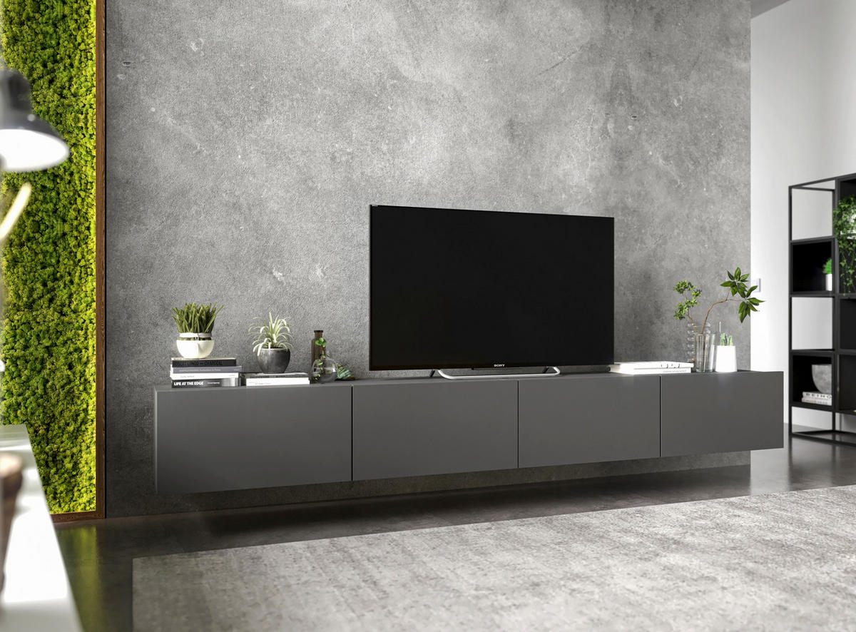 TV-LOWBOARD 2-er Set Enjoy Graphit Matt Loft 120 cm - Grau, Holzwerkstoff (240/37/35cm) - Meble Lindner