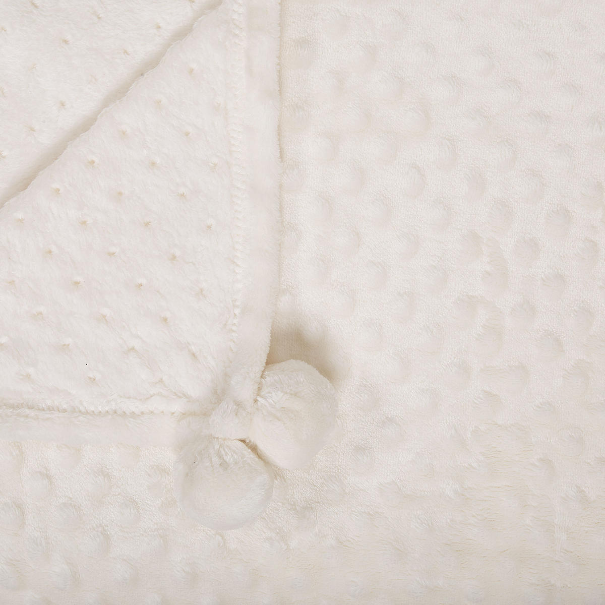 DECKE Cremeweiß Samur 220/200 cm - Ecru, Textil (200/220cm) - Beliani