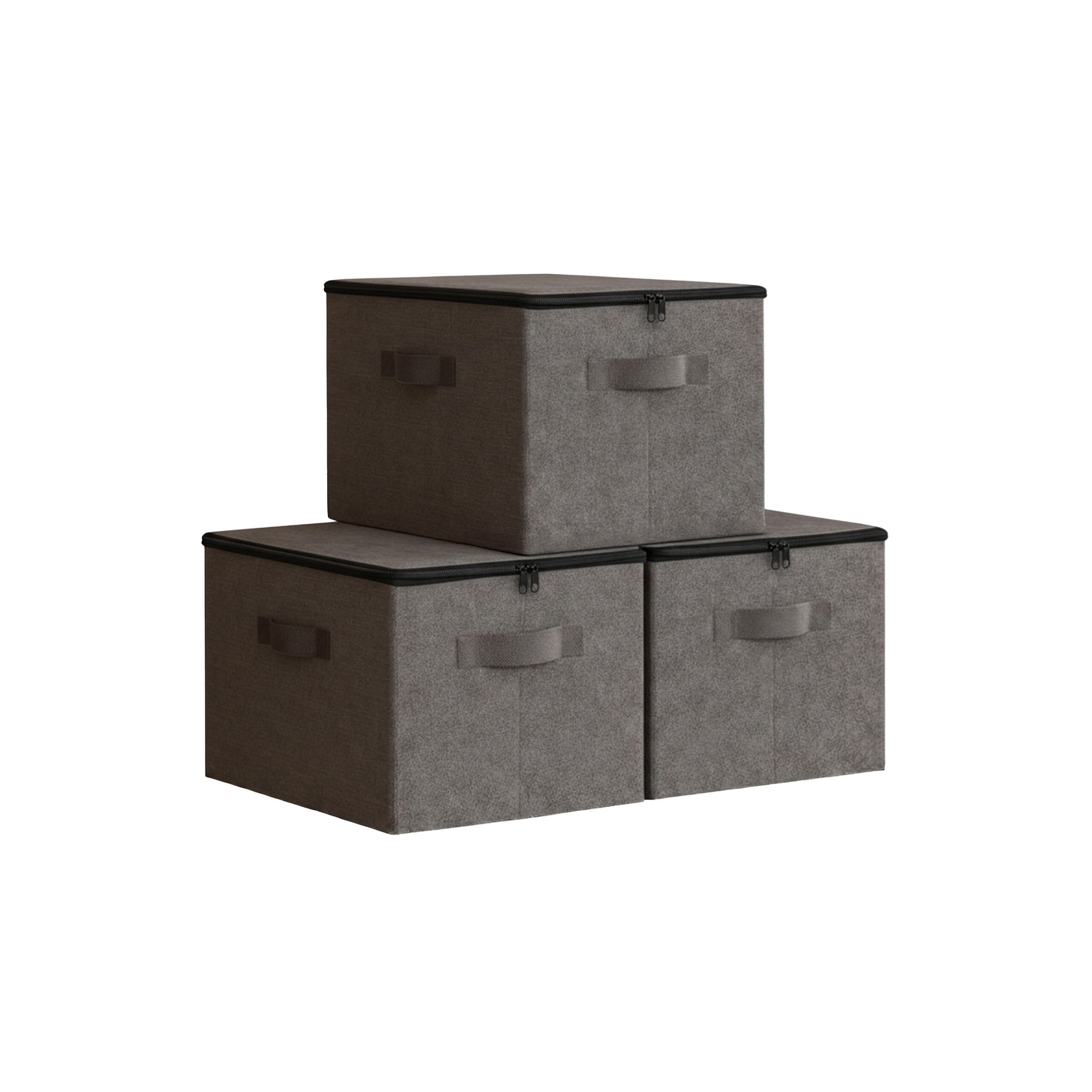 3XÚLOŽNÉ boxy - antracitová, textil - Relaxdays