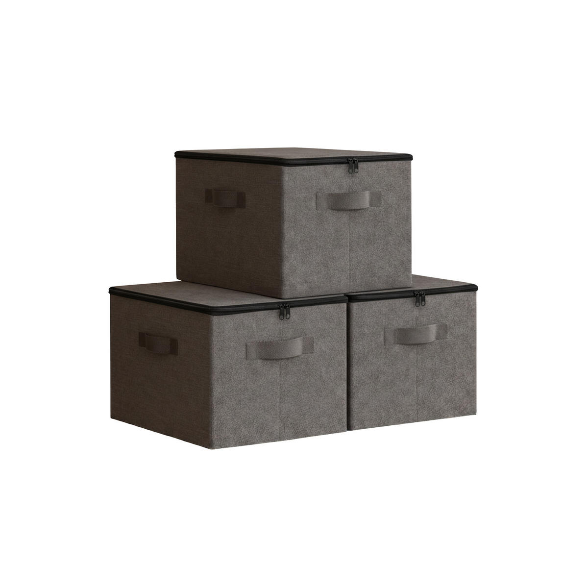 3XÚLOŽNÉ boxy - antracitová, textil - Relaxdays