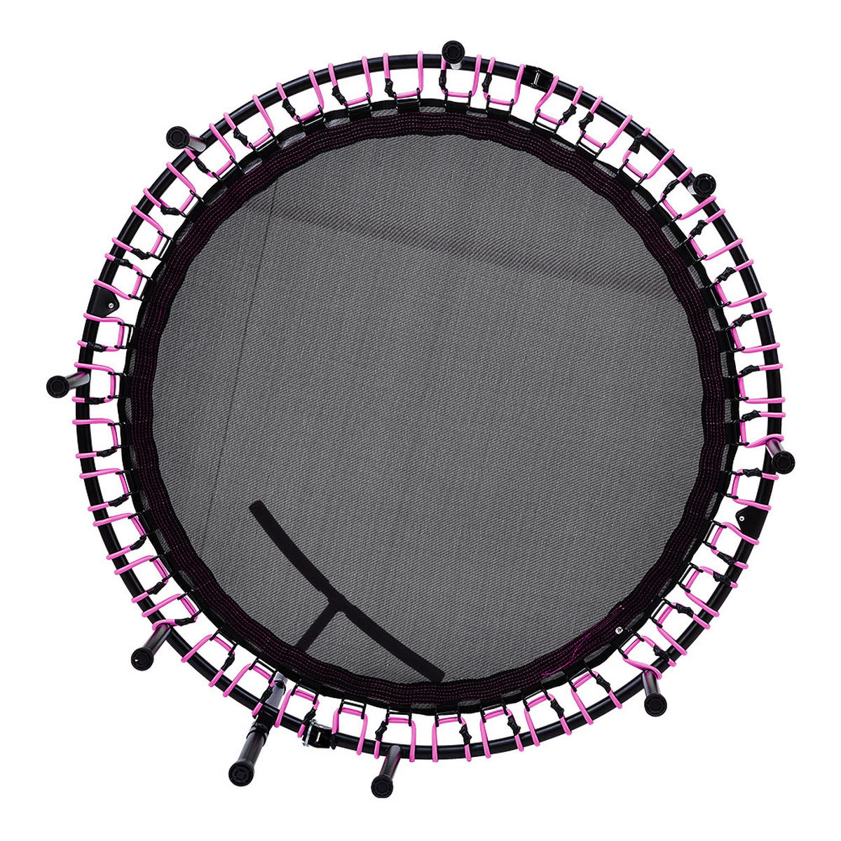 48-ZOLL-RUNDTRAMPOLIN mit Bungee-Seilen und verstellbarem T-Griff Faltbar aus Stahl Oxford-Gewebe Gummiseil in Schwarz Rosa 122 x 122 Tx 123 cm - Pink, Metall (122/122cm) - Livingandhome
